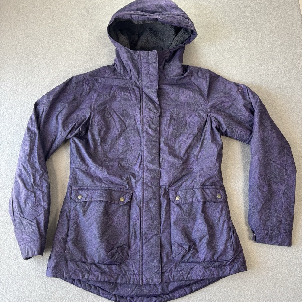Columbia Sportswear Winter Jacket Womens M Purple Hooded‎ Coat Outdoor Gorpcore